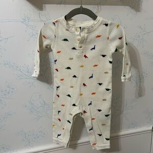 Old navy Dino thermal knit Henley baby one piece  6-12 months